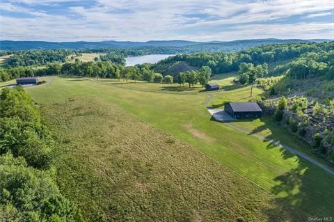 View from upper fields down to Copake Lake with golf course to the left