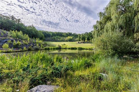 Landscaped stream and waterfall