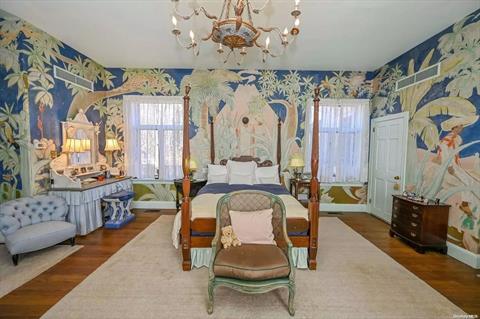 Main first floor Bedroom with murals by Charles Baskerville