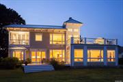 Beachfront, located in Southold Shores, this architect&rsquo;s own home is built with all the beautiful appointments you can imagine. Embracing the purity of architectural detail, together with a refined simplicity, this waterfront home offers a timeless elegance. Sweeping sunsets eye-catching angles and thoughtful details provide constant visual interest. A large 4 bedrooms with 4 baths ensuite, seaside floor to ceiling windows overlooking the Bayfront, Chefs kitchen leading to large outdoor deck and lovely garden. It is truly stunning. A special summer oasis. Available August $40K, Sept $20K RP# 0857
