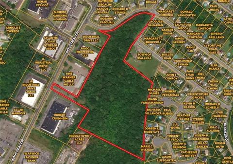 Aerial of parcel including approved site for office parcel