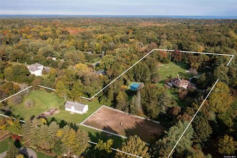 Aerial View with Barn and Paddock