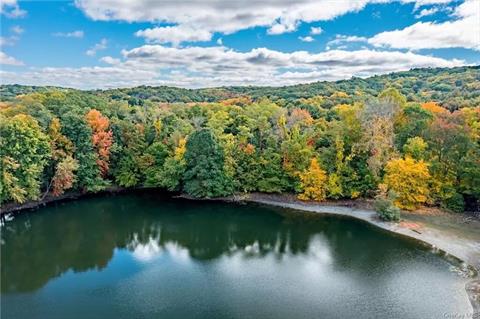 The view from over the large pond in the northeast looking in same direction. Vinton Ave runs left to right through the trees.