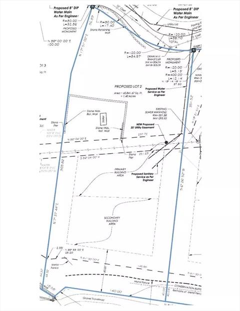 The record and survey of the entire parcel, with all three lots. Each lot is outlined in blue