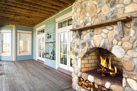 Covered Porch with Fireplace