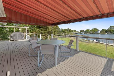 Large deck with shade awning