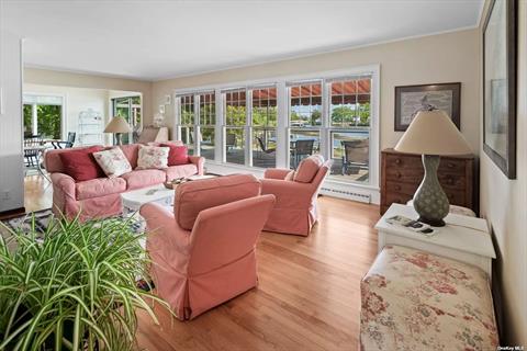 living room with waterviews