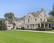 A Plandome Wraparound Porch Colonial Revival Masterpiece on a double lot. Rebuilt from the ground up and expanded in modern elegance and timeless flair by the famed architect Guy Ladd Frost of the Rhode Island School of Design. The house is approximately 6, 364 square feet plus a represented additional 1, 600 square feet lower level, 7 bedrooms and 5 full and 2 1/2 stunning baths with contemporary marble design from The Walker Zanger Studio. New exquisite private vaulted loft which can be used as bedroom suite, executive office or yoga studio with lovely views of manicured grounds and pool. Spectacular Heated Salt Water Gunite Pool with expansive brick patio and a lush private setting with mature plantings for entertaining. The commercial developer/owner was instrumental in the design of this prewar Colonial Revival reconstruction.  Other features of this amazing home include: custom millwork throughout, modern chef&rsquo;s kitchen with Wolf appliances and Sub-Zero refrigerator, 10-foot ceilings, 16 zone hydronic & radiant heat, 8 zone AC, 400 Amp electrical service, commercial gas boiler, 150-gallon indirect water heater and central vacuum. 3 tower washer/dryers in 2 laundry areas. Security System and full house generator ready. New 1, 600 square foot lower level featuring Refreshment Kitchen with Wine Tower, Refrigerator and Dishwasher, and Entertainment Center, Media, Wellness Areas, abundant closet and storage space and laundry. 2.5-car attached heated garage with pet grooming station. Plandome Field & Marine w/tennis, beach & mooring rights (fee).