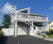 Your Beach House Awaits! -- 4 Season Ready! Just steps away from your Private Sugar Sand Bay Beach for Residents only in the Ock-A-Bock Terrace enclave in Aquebogue, this home faces Peconic Bay with winter views across to the South Fork! Your main living area is on the upper floor with a full balcony deck across the front of this home facing the bay. A Sleek Eat In Kitchen with separate cocktail bar and wine cooler open to an indoor dining area and open living room. Primary Bedroom with Ensuite Bath on this level along with a powder room and direct access to the back yard. Plenty of seating, dining and grilling areas on the upper balcony with retractable electric awning along with the beautiful Bay breezes! The lower floor has 3 Guest Bedrooms, a Full Bath, laundry area and a lovely Bay facing Spacious Covered Front Porch!  A fenced back yard contains a storage shed for beach toys as well as an outdoor shower and room for play. CAC, Fireplace, and propane heat for Year-Round Enjoyment. A one car garage under the home for additional storage, and front patio can be used for added guest parking or to store your boat off season. To Explore more fun outside of your own Private Beach Paradise, .. you can! You are less than 2 miles from great Town Beach, Tennis, Pickle Ball, and Marina or Boat ramp! Located on the Beautiful North Fork w/convenient access to Bay, Sound, and Ocean Beaches. Nearby Gourmet Restaurants, Wineries, Breweries, Golf, State and County Parks, and Retail Shopping, as well as Fabulous North Fork Farm Stands & Limitless Agricultural Attractions. A HIDDEN GEM!