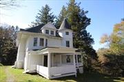 PRICE REDUCED TO $499, 000....Turn of the century Large Victorian house..off the road up a tree lined driveway..Privacy and secluded on 20 + acres..8 bedrooms and full and 1/2 bathrooms..This is a gem with large rooms and detailed woodwork..House is being sold as is..Seller makes no disclosure on drilled well and cesspool.plumbing or heating...Needs some work to bring it back to it&rsquo;s original charm, well worth the investment...New Roof..Wrap around covered porch..Ice house and guest house could be restored..This is a house that would be great as an Air b n b or weekend retreat or a restaurant with rooms to rent out for the weekend...use your imagination.. Additional Information: HeatingFuel:Oil Above Ground,