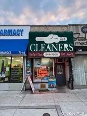 30 years of dry cleaning business on Main Street in a busy business area with many stores. Just a few steps from buses Q20A & Q20B. Easy meter parkings.