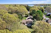 Chic ranch at 600 Corey Creek Lane, Southold. Featuring a beautiful wood-burning fireplace centered in the living room with high vaulted ceilings. 3 beds and 2 baths complete this home with an updated kitchen flowing into the dining area. Outside is a generous-sized patio with a firepit perfect for unwinding and having a relaxing night. Great location; close to town with shops and restaurants plus access to Corey Creek at the end of the road and sandy South Harbor beach minutes away! Fully furnished. RP# 0512