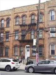 Brick 6 family located in the heart of Bushwick, approx. 2.5 blocks to M train. Each apartment has 4 rooms, 2 bedrooms and 1 full bath, full basement, Building Size:25 x 65