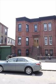 This 2 family - three-story is located in Bedford-Stuyvesant. This brownstone is the PERFECT opportunity to secure property in the HEART of Brooklyn. This home has 2, 484 sqft plus an additional 1311 sqft can be added on. Home is on a quiet and beautiful tree-lined street, in the highly desirable and prime neighborhood of Stuyvesant Heights, Brooklyn. The 1st and 2nd floor duplex unit features a spacious living area, a large living room, 3- bedrooms, full bathroom. This third level features 1 a one-bedroom apartment with a fireplace. some original details, giving it a historic feel; as well as a decorative fireplace, pocket doors, high ceilings, and large windows. The basement is full and unfinished. The townhouse is centrally located near all services and amenities, restaurants, bars, shopping, grocery, and specialty stores that make Brooklyn and Bedford-Stuyvesant so great!, Additional information: Separate Hotwater Heater:yes