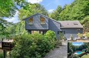 Above the historic village of Woodstock, amid the pristine wilderness of the Catskill Mountain State Park, this hillside retreat embodies the serene beauty of its magnificent, natural surroundings. From inside and out, enjoy the soft summer dusk, the crimson tapestry of fall, the shimmering of crisp snowfall--whatever the season, the views are to buy for. This custom-built home and studio/guest house marries elegance and modern rusticity, affording total privacy while remaining central to the region&rsquo;s numerous vibrant communities. Completely renovated in 2007. 3 level open floor plan is quite versatile and entertainment- friendly. Main level provides for easy entertaining with a cozy living room fireplace, large windows, high ceiling and wood floors, with adjacent screened porch. It also includes the primary suite with sliding doors to a private deck. The loft is ideal for home office. Expansive wraparound decking connects the bluestone patio on bottom level, making summer entertaining a breeze while enabling year-round mountain views. Enjoy a summer soak in your 40x20 saline in-ground pool which is just a few steps to a chic studio/guest house with radiant heat and a full bath. Whole house generator provides peace of mind. Upper and lower meadows provide plenty of room for play, events and recreation. Riverby residents have access to Deer Park a dedicated wild life and nature preserve where you can hike, snow shoe, cross country or camp. Wilson State Park is 5 miles near; and Belleayre ski resort is 15 miles away. All within two hours of NYC. Relax, recharge and enjoy life&rsquo;s finer moments in your very own Hudson Valley compound. What are you waiting for?