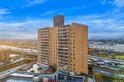 Welcome to this 2-bedroom condo on the 11th floor with a parking space (deeded parking #78). This apartment features an open kitchen, living /dining room combo, washer/dryer, and a terrace with stunning Manhattan skyline views. The large master bedroom accommodates a king-size bed and has its own half bath, and the second bedroom can easily fit another king-size bed as well. This pet-friendly building has a 24-hour doorman and is close to shops, restaurants, gym, train station and convenient to all major highways.