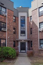 This bright quiet sun filled one-bedroom condo with south east exposures and its own private side entrance. This unit has a renovated bathroom. The kitchen has some updates and perfect for cooking. Plenty of closet space for storage. It located on a beautiful tree-lined street, near buses and LaGuardia Airport. Close to transportation, highways (Grand Central Parkway & BQE). There is plenty of shopping, restaurants, schools and houses of worship.