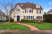 Discover the embodiment of elegance and comfort in this majestic colonial home, gracefully positioned in the tranquil Harvard Section of Rockville Centre, mid-block on a dead-end street. Zoned for Hewitt Elementary School, this spacious colonial offers casual elegance, comfort and privacy. Entering through the foyer to the formal living room with wood burning fireplace with adjacent library/office with French doors for privacy allowing light to filter through. The remodeled Eat-In Kitchen with center island, table seating, custom cabinets, stainless steel appliances, paneled Sub-Zero refrigerator leads you into adjacent Great Room with coffered ceilings, gas fireplace, oak and peg wood floors. French doors lead to the grand formal dining room all perfect for entertaining large gatherings or casual get togethers. Powder room with radiant heated floors are just some of the first floor many features. Second floor boasts primary bedroom ensuite bath with radiant heated floors, walk in closet, three additional bedrooms, adjoining study, full bath and laundry room. Walk-Up attic provides bonus space, cedar closet, bonus room and storage. The spacious lower level with egress window, utilities, laundry hook up and storage. Stepping outside to the serene yard with a paver patio and green space for your outdoor entertaining. Stained glass windows, CAC and In-ground sprinklers, two car garage and so much more. This is very special home!!!