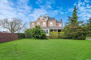 WELCOME HOME TO THIS SOUTH OF MONTAUK 5000 SQ FOOT CLASSIC 1875 VICTORIAN SITUATED ON NEARLY AN ACRE OF PROPERTY WITH 200 FT OF BULKHEAD THAT IS READY FOR BOAT LOVERS AND OWNERS THAT ARE READY TO RESTORE OR MODERNIZE TO THEIR DESIRE. FEATURES 8 BEDROOMS, 4 FULL BATHS AND A TOTAL OF 4 FIREPLACES. Lovely screened in wrap around porch invites you in to the warm entry way which leads Open area with high ceilings, original doors/ moldings , Large Chefs Kitchen with its own fireplace and also a wet bar next to dining/living area . Rear access leads to mudroom/Laundry area as well as full Bath ! Currently we have a master bedroom with fireplace setup on main level along with another expansive master suit with full bath and office area on the second floor, 3 other bedrooms along with full bath also on second floor. Leading to the 3rd floor with 4 more bedrooms and full bath. Home features gas heating, in ground sprinklers, fenced yard space ready for pool, along with ductless AC on main level . Also has large unfinished basement for utilities and storage . A three car detached garage with finished storage area above make for great work space which leads out to 200 ft of dock space ready for your boats! tax grievance process has started as well with an expected reduction !