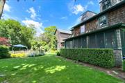 RENOVATED QUIOGUE CLASSIC. Located on a quiet lane near the bay, this historic shingled house - Cricket Hill, built in 1881 - was significantly updated and expanded in 2017. The house retains the character and grandeur of classic summer houses - a wood-paneled library with fireplace; a screened porch with room for rocking chairs - and offers all the amenities and conveniences of a contemporary home. The main floor features a new professional kitchen with butler&rsquo;s pantry; a formal dining room; a living room with wood-burning fireplace; a family room with natural gas fireplace; and a first-floor primary suite. Head upstairs to find 4 more bedrooms, a study (convertible to a bedroom), a sitting room, and 3 new baths, all arranged in a layout that allows both convenience and privacy. The third floor is one enormous bonus room, trimmed top to bottom with wood beadboard, ideal for a playroom, artist studio, or additional work space. There&rsquo;s also a second entertainment/bonus room on the lower level, along with abundant storage space. Outside are cutting gardens, shady lawns, a vintage playhouse, a pool with patio dining and firepit, and water access around the corner on Alden Lane. This is a rare opportunity for people who love both historic homes and modern comforts (like natural gas heat). Located minutes from beaches and barely a mile from the newly reimagined Westhampton Beach Main Street.