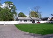 Magnificent Ranch on .90 Acres features 3 bedrooms, Living room with recessed lighting, Updated Eat in Kitchen with Stainless Steel Appliances and Custom Cabinets, Den, 1 1/2 baths on Main level, finished basement with additional 2 bedrooms, 2nd Den, egress windows, and outside entrance. On a very large property with Covered Patio & with mature landscaping.