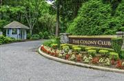 Welcome to the Colony Club, a hidden gem in a serene ten-acre park-like setting bordering a nature preserve. This exceptional gated but not age-restricted community in Northport offers a truly rare find among homeowner associations: abundant privacy landscaping, well-maintained amenities, open floor plans and 2car garages. This unit is ideally situated across from the pool and sport courts, with a wall of greenery at its back. The first floor consists of a large updated eat-in-kitchen with ample storage and counter space. The adjacent L-shaped dining room and living room with gas fireplace are the perfect place to relax or entertain, maybe out on the beautiful private deck. Upstairs features the oversized primary suite with both wall closets and walk in closet, and large bath with soaking tub. Two more bedrooms, hall bath and second floor laundry complete the picture. The lower level is a versatile space, ideal for any activity or amount of storage. The monthly Common charge of $620 per month covers all landscaping, amenities and snow removal, as well as outside painting. There is an additional $116 per month Verizon charge for phone, internet and cable. Amenities include front gate, updated gunite pool, tennis, pickleball, basketball and bocce courts. All pets are welcome.