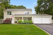 Welcome to the S Section of Stony Brook! This charming sun-filled cambridge colonial boasts 3 generously sized bedrooms, 2.5 baths, a lovely floor plan, and an oversized garage. The home is tastefully updated throughout with a charming front porch, custom moldings, a thoughtful laundry room with built in cabinetry, a wood burning fire place and a cozy den with vaulted ceilings off the kitchen. Nestled on a flat, fully fenced and well manicured .34 acre lot in a quiet and welcoming neighborhood. CAC and leased solar panels on the rear roof. Stony Brook University/Hospital, West Meadow beach, LIRR, Stony Brook Village, Port Jefferson Village and multiple playgrounds in the community and so much more. One of the best locations in Three Village!