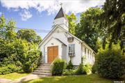 Trinity AME House of Worship built in 1910 in Smithtown, Suffolk County on Long Island is for sale. This charming and quaint building has over a hundred years of history in Smithtown dating back to the 1800&rsquo;s. The classically designed roof line and steeple are a landmark in the area. The main sanctuary can accommodate approximately 50 people in one large and open room. Also on this first floor is a storage area and a half bathroom. A handicap accessible ramp is in the rear of the building for entry into the sanctuary. The lower level of the building is finished with several rooms, including a community room, a half bathroom and a kitchen, Updated siding and windows. The property is tax exempt now as it is being used for religious purposes. This property is located in the residential zone of R10.Approximate 1750 Square Feet inclusive of lower level.