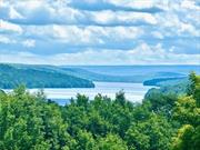 Welcome to the million-dollar view of the Rondout reservoir. This spectacular 6-acre property features wide open spaces a beautiful four-bedroom three-bathroom home with two large detached garages that can be used for any number of things but they can also be converted into living spaces. Garage 1 has a great loft space and deck with electricity and plumbing and garage 2 also has a great loft and deck with electricity and propane. There is a beautiful private pond with a nice sitting area plus a gazebo with electric and a ceiling fan. The house also contains two propane stoves to rapidly heat the house on cold mornings. The storage shed also has a beautiful little deck as you will see in the photos. This home is located just outside of the quaint little town of Grahmsville where you have some restaurants a music club and is not far from Shoprite in Ellenville. This home not only makes a great year-round house or summer retreat but would make a great Air-BNB or short-term rental. Especially if you converted the garages into living spaces. The area is teaming with wildlife that you will see all around your property. If you like to fish, there is excellent fishing in the Reservoir. The lower level has its own kitchen, living room, bathroom and entrance. The 4th bedroom on the lower level is not a legal bedroom because the window is too high, and the closet is right outside the door. This property also has a Generac Generator to power the house and both garages. This property can also be purchased with MLS 6317082 on South Hill Rd 8.5 Acres. Buy this property with the home for a discounted price. Many of these photos have been decluttered and have virtual staging with AI. These rooms will appear differently than in the pictures.