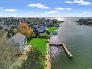 Breathtaking water views in this unique waterfront home that seamlessly blends luxurious living with unparalleled privacy, creating a haven of tranquility along the waters edge. Nestled within a lush landscape, the home is discreetly positioned, shielded by tall, swaying trees and well manicured shrubbery. Architecturally, this 5700 square foot, 4 bedroom, 4 bath home features a harmonious blend of modern design and natural elements. Expansive floor-to-ceiling windows providing uninterrupted views of the bay offering an inviting space for relaxation. In summary, this unique waterfront home offers an oasis of privacy with 275 ft of bulkhead and your own private pier integrating modern luxury with the tranquility of its natural surroundings. A residence where the boundary between indoor and outdoor living fades away, creating a truly exceptional living experience.