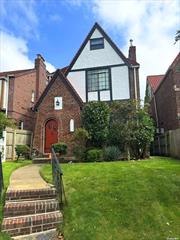 Diamond condition brick and stucco English Tudor in the heart of Queens Village. This home features 4 bedrooms, 3 1/2 baths and is ideal for family living. Authentic Tudor details include original woodwork and moldings. Beamed 10ft. Ceiling in the sunken living room with leaded stain glass window. Recessed lighting, polished hardwood floors, 2 fireplaces. Open kitchen with cherrywood cabinets, granite countertops and stainless steel appliances. Exit to patio and backyard. Sun-filled family-sized dining room. Primary bedroom with full bath, plus 2 additional bedrooms and 2nd bath. Stairway to 3rd floor studio with bedroom alcove. Full finished basement. Close to transportation and shopping.