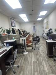 Fantastic spot in great neck, 35 years of Nail Salon Business with steady income from cash and credit card. Appprox.750 SF. 6 manicure tables and 6 pedicure chairs. CAC System. Private Back Yard. Access 1/2 of the basement. $3170 monthly rent (include Tax ) 3% increase /Yr). Near Lirr, highway, high school, UPS, Supermarket, Restaurant, Shops ... .... Ventilation system in store too.