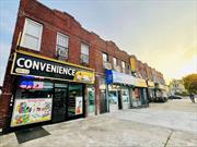 All brick mixed use corner property with low taxes and low maintenance costs in East Elmhurst, Queens. Building features a large storefront on first floor (delivered vacant) and 2 two bedroom residential apartments on the second floor. Store is a generous 1216 sq ft with two bathrooms, roughed out commercial kitchen, access to basement and access to backyard. Currently setup as a convenience store (Rent: $6, 000/mo VOT). Second floor features a 2 bedroom/1 bath front unit in average condition (Rent: $1, 750 MTM) and a 2 bedroom/1 bath rear unit in original condition (Rent: $1, 790 MTM). Both residential tenants are in good standing and pay on time every month. Building also features a fully finished basement and is located right on 31st Ave which is a busy thoroughfare in the area. 2 blocks from Northern Blvd, 1 block from Astoria Blvd. Interest rates are coming down, ensure a solid return with this 7.5% cap rate in a prime area of Northwest Queens. Ideal for 1031 exchange, business owner, and/or income investor. Take advantage of this great opportunity!