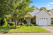 Enjoy easy living in this delightful 2 bedroom, 2 bathroom END UNIT condo located in a sought-after 55+ community at Sunken Pond Estates in Riverhead. This Ranch style home boasts a spacious eat-in kitchen, gas fire place, a convenient hallway laundry area and a large living room with slider doors leading to a private backyard patio. The attached one-car garage provides extra storage, and the gas heating & fireplace keeps the home cozy year-round. Relax on the front porch, or take advantage of the resort style living with the quiet streets and clubhouse amenities including inground pool, media room, bocce ball court, library, exercise room, recreational space, and more. Also enjoy the nearby amenities, with shopping, dining, and transportation just minutes away. Golf enthusiasts will appreciate the proximity to The Woods at Cherry Creek and The Vineyards Golf and Country Club, offering a perfect blend of leisure and lifestyle.