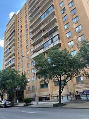 Commercial condo unit with 24 hour doorman, ramp for wheel chair and deliveries, suitable for medical, professional, administrative, etc., all utilities included except electricity, security system in the building, 2 big windows facing the street, lots of light, few steps away from M and R subway, bus stop infront of the building, across from Queens Center Mall, one block to Costco Rego Center, heavy foot traffic, easy access to major highways. Deeded indoor parking garage available for sale.