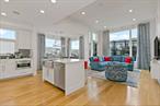 Spectacular Designer Penthouse at Hudson Harbor with Direct Elevator Entry & River Views.Experience luxurious living in this designer-decorated penthouse at Hudson Harbor, where the elevator opens directly into your private foyer. This 3-bedroom, 2.5-bath residence boasts breathtaking Hudson River views, soaring 12-foot ceilings, and an open-concept layout perfect for modern living and entertaining.The expansive dining and living areas are bathed in natural light from floor-to-ceiling windows, complemented by custom wide-plank wood flooring throughout. The chefâ€™s kitchen is outfitted with premium Wolf and Sub-Zero appliances, Caeserstone countertops, and a whole-home Pur water filtration system for added comfort.The serene primary suite offers a spa-like retreat, while two additional bedrooms feature custom closets and share a full bath with a double vanity. Enjoy two private balconies with river views perfect for sunset cocktails or quiet mornings.Residents of Hudson Harbor enjoy resort-style amenities, including an outdoor pool, clubroom with kitchen, wet bar, wine room, and a state-of-the-art fitness center. Just steps from the scenic RiverWalk and a short stroll to the Tarrytown train station and charming village shops and dining, this home combines elegance, convenience, and value.Low taxes and common charges make this exceptional home a must-see.