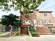 Sitting on a little over 4, 000 sq ft lot, this large south, east and west facing sundrenched 2 family semi-detached brick townhouse (20x45 sq ft) in Elmhurst, Queens features 4 beds, 2.5 baths, 9 Ft ceilings, a partial unfinished attic, a full unfinished basement with separate outside side entrance, and hardwood floors throughout. Outdoor elements include your very own private driveway and car garage, side deck to the first floor, and a spacious side and backyards for all your bbqs and family gatherings. Zoning is R5. Great location and close to public transportation. *All information provided is deemed reliable but not guaranteed. Buyer must perform own due diligence*