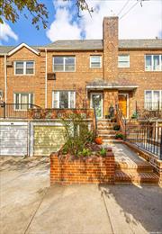 FALL in LOVE with this charming Single Family brick pre-war row home located on one of the cutest blocks in Maspeth, Qns. Measuring 18ft x 34ft on a 90ft deep lot, featuring 3 Beds 1.5 Baths with lush front and rear gardens, plus parking for two cars. The first floor welcomes you with a spacious open living and dining area that&rsquo;s filled with direct southern sunlight. A newly renovated kitchen with breakfast bar and counter seating is a delight for hosting and entertaining. Featuring full stainless appliances including dishwasher and microwave, stone counters, subway tile backsplash, and generous storage with ample counter space. French doors open the home to the outdoors. A large deck provides the perfect place to grill or dine alfresco. A spacious garden with lush turf offers a maintenance free lawn that&rsquo;s green all year long. There&rsquo;s also plenty of space for plantings for those that wish to garden. Ascend the stairs to the second floor to find three generous bedrooms and a fully renovated windowed bath with walk-in shower. An unfinished ground floor basement with half bath offers the opportunity for additional recreational space or storage. Additional highlights include mini-split air conditioning on the first floor, gas heating, washer/dryer, original inlaid hardwood floors, a lovely front garden, plus a front patio with direct views of One World Trade.