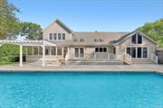 This well-appointed and fully upgraded 4 bedroom, 4 bathroom, +/- 3800 sf home is surrounded by lush landscaping on +/- 0.57 acre south of the highway in the village of Westhampton Beach. Enjoy the summer in your own backyard with a 20&rsquo;x48&rsquo; heated inground pool, surrounded by bluestone, and complemented by expansive mahogany decking, offering multiple areas for poolside lounging and dining. Interior features include renovated kitchen with large center island and high-end appliances of Sub-Zero, Miele, and Fisher & Paykel, updated bathrooms, living room with vaulted ceiling and wood-burning fireplace, billiards room with option to convert to dining table with seating for 10, and den/family room. The first floor offers a two bedroom junior primary suite with enclosed porch and exterior entrance, and an additional full hall bathroom. Upstairs, the primary suite is complete with a 5-piece marble bath and adjacent home office. An additional guest suite, with private staircase, completes the second floor. Located less than a mile from Westhampton Beach&rsquo;s Main Street, this home offers easy access to boutique shops, restaurants, the Performing Arts Center, and the village&rsquo;s Rogers Beach. Enjoy your summer in the Hamptons at 55 White Oak Lane!