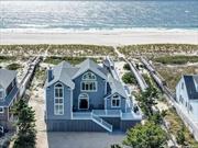 Picture yourself enjoying the summer in this oceanfront beauty with spectacular bay-sunset views! Open living floor plan, primary bedrooms and family room on first and second floors. Back deck with pool and private walkway to ocean!