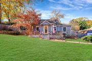 Introducing this charming 3 bedroom, 1 bathroom and expanded ranch located in a highly sought after neighborhood! This sweet home features crown molding, raised panel doors, high hat lighting, and skylights. The backyard is expansive, featuring a brand new deck, new patio, and fire pit area, making it perfect for entertaining! Located just over half a mile from the elementary school and public library. The best part of this house- low taxes! The taxes are under $5k, which is virtually unheard of in Suffolk County! Come discover your new home!