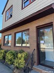 Completely renovated storefront office space 400 sq ft with half bath. AC and new vinyl flooring. and finished basement and additional 250 sq ft.