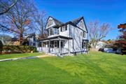 This beautiful Victorian home in Oyster Bay is available to rent. It has 3 bedrooms and 2.5 baths. It has a wrap-around porch, a new kitchen, detailed moldings throughout, third floor loft, and built-ins in every room. It also has a two-car detached garage and a spacious yard.