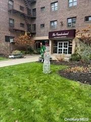 Well maintained Co-op, low maintenance includes gas, electric, taxes, water, heat. There is a charge for a/c and a waitlist for parking. Lovely grounds. Walk to shopping, restaurants, express buses to Manhattan and Roosevelt Field. E & F Trains and LIRR not far