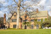 Discover Kenjockety, a 1926 waterfront estate by architect Bertrum Grosvenor Goodhue, set on 6.8 acres in Lloyd Harbor. Perched 100+ feet above Long Island Sound, this estate offers breathtaking water views of Oyster Bay and Connecticut. Enjoy 600+ feet of private beachfront, a 200-foot deep-water dock with a gazebo, and a heated Gunite pool. Gas lanterns, vibrant gardens and a greenhouse complete the serene outdoor setting. Inside, historic charm meets modern luxury. Features include Venetian plaster walls, radiant-heated floors, seven fireplaces and geothermal heating. The gourmet kitchen boasts Wolf appliances, custom cabinetry and panormaic views. Entertain in the formal dining room with seating for twenty, library with hidden wet bar and expansive living spaces. The home offers 7 en-suite bedrooms, including a primary suite with a gas fireplace, walk-in closet and waterfront balcony. One bedroom Guest Cottage with full kitchen, bath and living room.