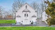 The historic Bethel AME House of Worship built in 1854 in Huntington, Suffolk County on Long Island is for rent. This classically designed House of Worship with steeple is available to rent on Sunday afternoons, Saturdays and during the week. The main sanctuary has a soaring cathedral ceiling and can accommodate approximately 125 people on large beautiful wooden pews . The sanctuary has stunning period stained glass and raised alter, organ and piano. The lower level is fully finished as a Fellowship Hall which can sit approximately 72 people. This space can be utilized for many different events, uses and celebrations. The lower level has a brand new kitchen with a commercial grade stove, sink, dishwasher and two refrigerators. The lower level has two bathrooms, storage and two separate entrances; one which is at street level. The property has extensive parking in the rear, side and front of the building as well as ample street parking. Utilities to be discussed. Tenant must be a non profit 501 (C) (3).