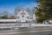 The historic Bethel AME House of Worship built in 1854 in Huntington, Suffolk County on Long Island is for rent. This classically designed House of Worship with steeple is available to rent on Sunday afternoons, Saturdays and during the week. The main sanctuary has a soaring cathedral ceiling and can accommodate approximately 125 people on large beautiful wooden pews . The sanctuary has stunning period stained glass and raised alter, organ and piano. The lower level is fully finished as a Fellowship Hall which can sit approximately 72 people. This space can be utilized for many different events, uses and celebrations. The lower level has a brand new kitchen with a commercial grade stove, sink, dishwasher and two refrigerators. The lower level has two bathrooms, storage and two separate entrances; one which is at street level. The property has extensive parking in the rear, side and front of the building as well as ample street parking