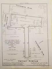 Vacant Land with two entrances, one on St James terr and one on Vernon Avenue. M Zoned (Apts Med den) . Lot is Leveled. Use entrance on Vernon ave Between 32 and 24 Vernon ave. Please call City of Yonkers of variance info. This is SOLD AS IS Raw Land irregular.