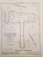 Vacant Land with two entrances, one on St James terr and one on Vernon Avenue. M Zoned (Apts Med den) . Lot is Leveled. Use entrance on Vernon ave Between 32 and 24 Vernon ave. Please call City of Yonkers of variance info. This is SOLD AS IS Raw Land irregular.