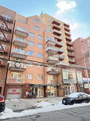 Spacious two bedrooms two full bathrooms Condo , 855 SF , in the heart of Flushing , gorgeous Living room , dryer and washer in the unit , 60 SF balcony , still has 8 years of tax abatement , elevator building , Low HOA 435/mon.